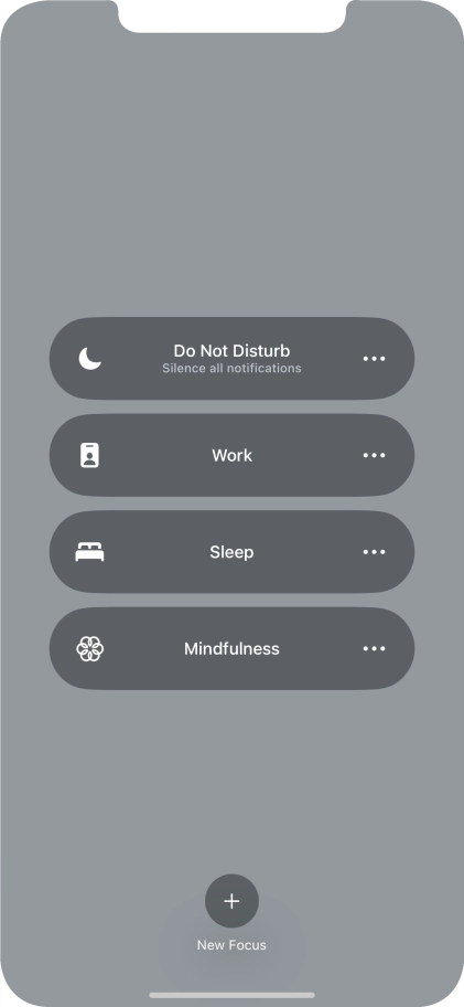 Press the required focus mode to activate or deactivate it immediately. Press the required focus mode to activate or deactivate it immediately.