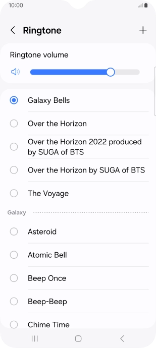 Press the required ring tones to hear them.