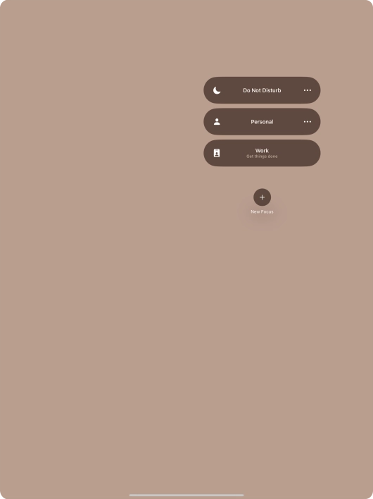 Press the required focus mode to activate or deactivate it immediately.