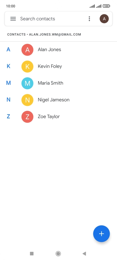 Press the new contact icon.