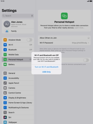 If Wi-Fi is turned off, press Turn on Wi-Fi and Bluetooth.