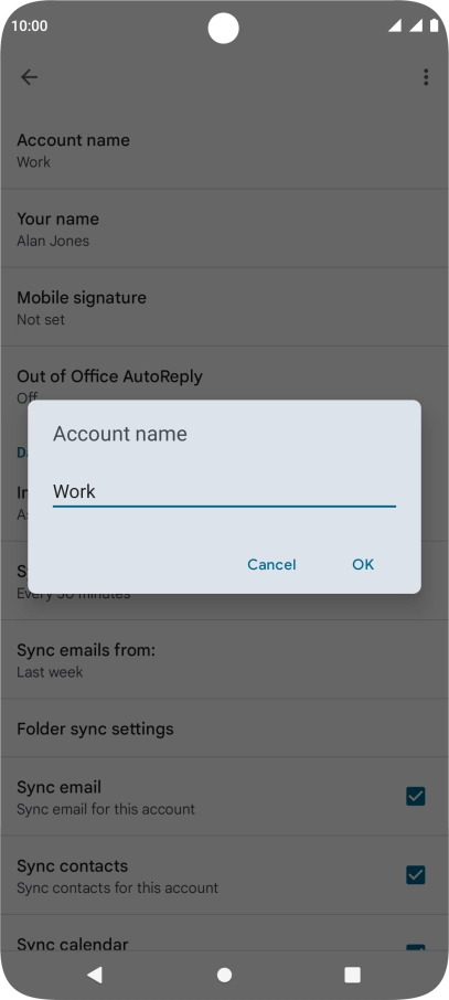Key in the required account name and press OK. Key in the required account name and press OK.