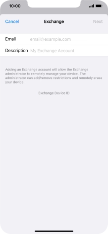 Press Email and key in your email address.