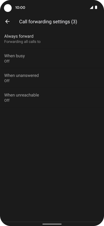 Press the required divert type.