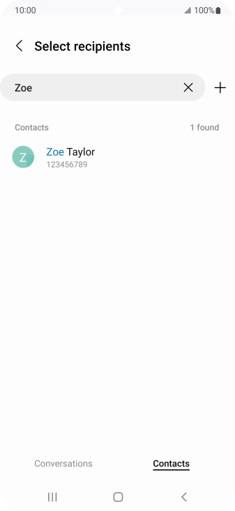 Press the required contact. Press the required contact.