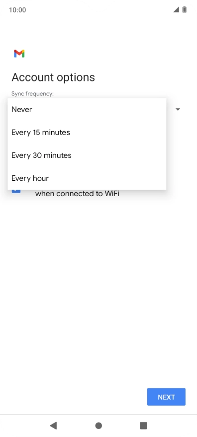 Press the required setting.