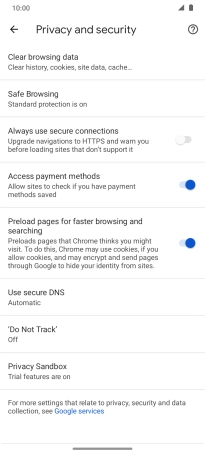 Press Clear browsing data.
