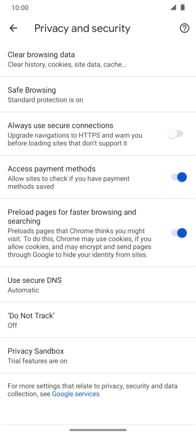 Press Clear browsing data.