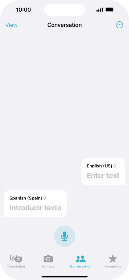Press the microphone icon and say the required word or sentence.