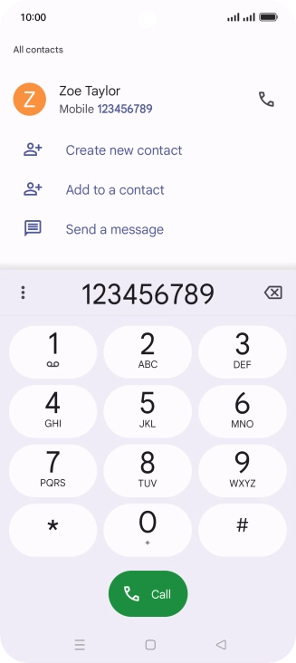 Key in the required number and press the call icon.