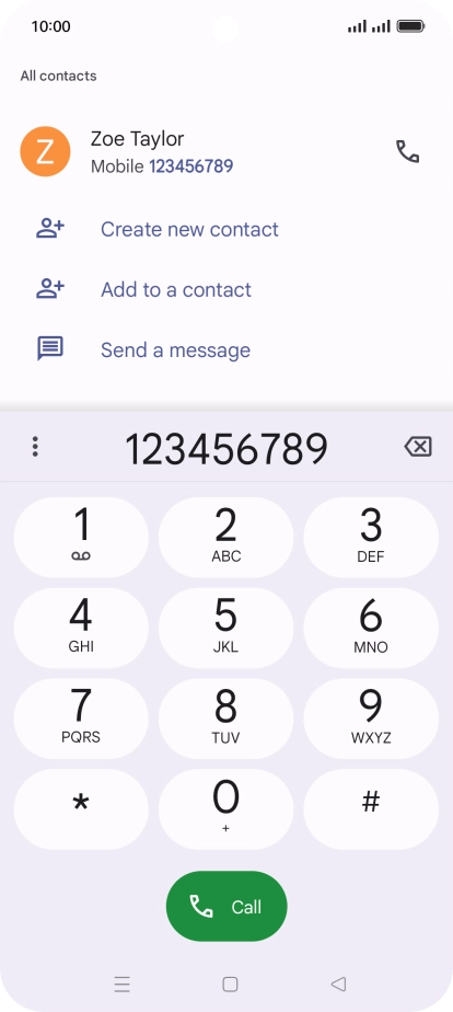 Key in the required number and press the call icon.