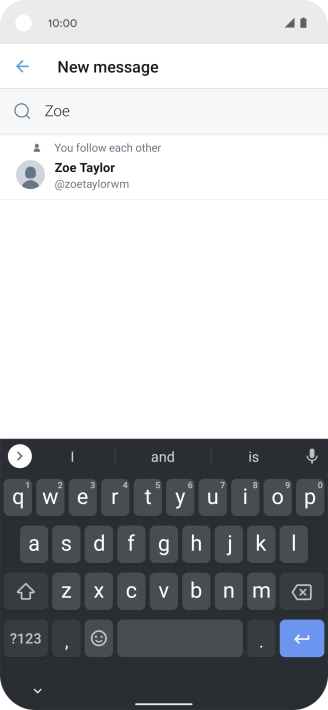 Key in the first letters of the recipient's name and press the required contact.