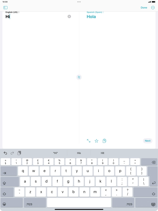 Press the enter icon.