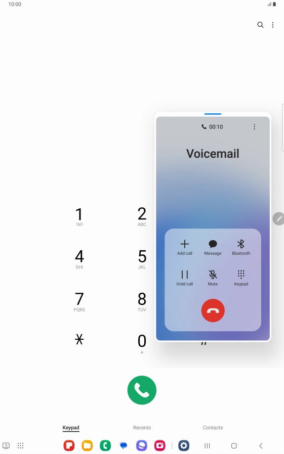 Press the end call icon.