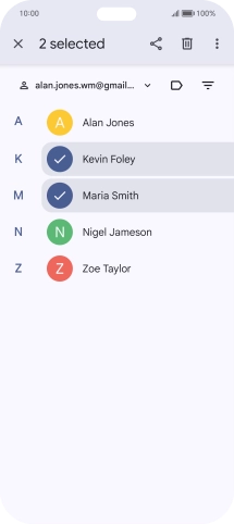 Press the menu icon.