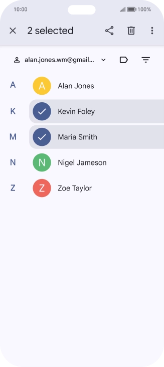 Press the menu icon.