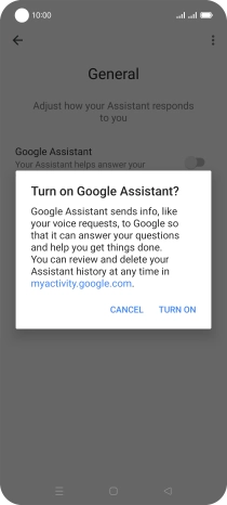 If you turn on the function, press TURN ON.