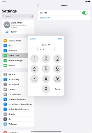 Key in your current PIN and press Done.