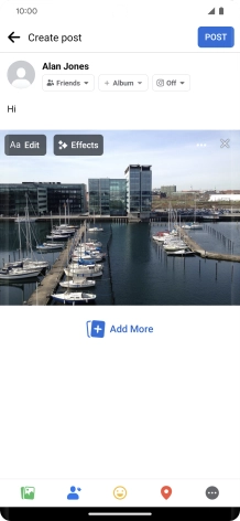 Write the required text and press POST.