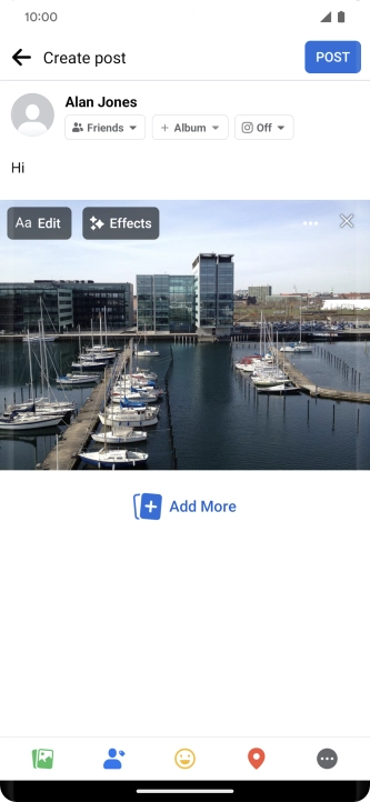 Write the required text and press POST.