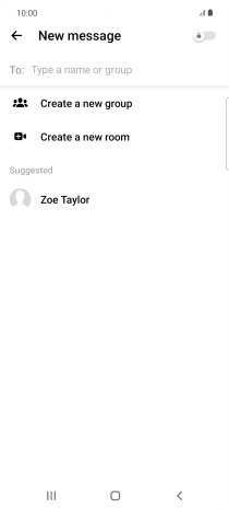 Press the search field and key in the first letters of the recipient's name.