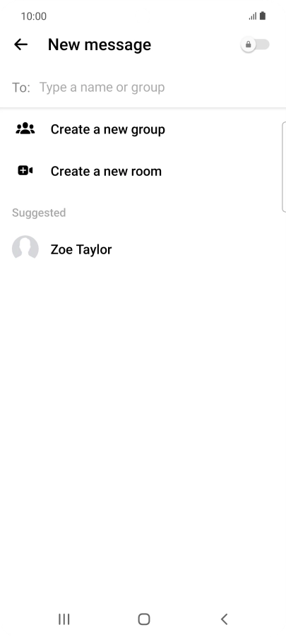 Press the search field and key in the first letters of the recipient's name.