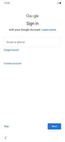 Press Email or phone and key in the username for your Google account.