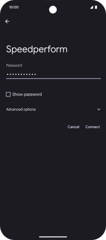 Key in the password for the Wi-Fi network and press Connect.
