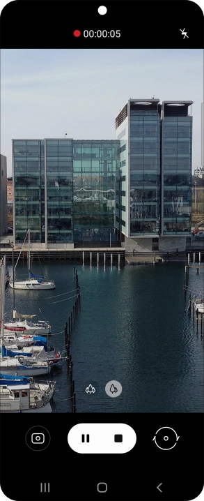 Press the stop icon to stop recording.