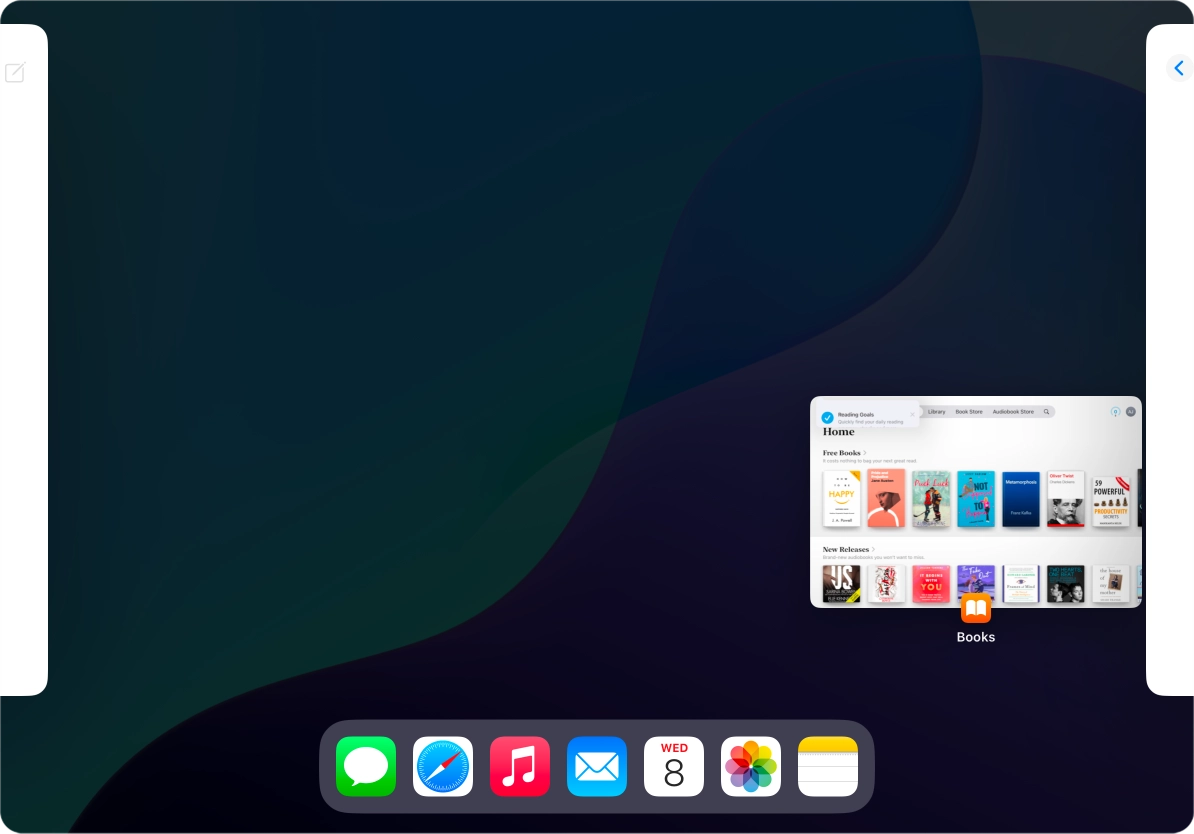 Press the required application.