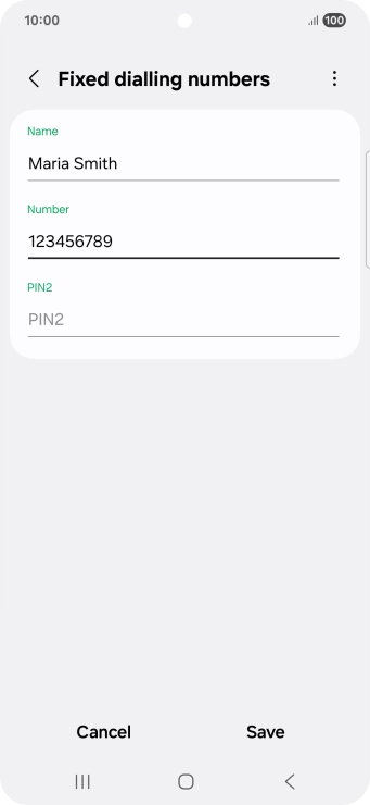 Press PIN2 and key in your PIN2. The default PIN2 is 1111.