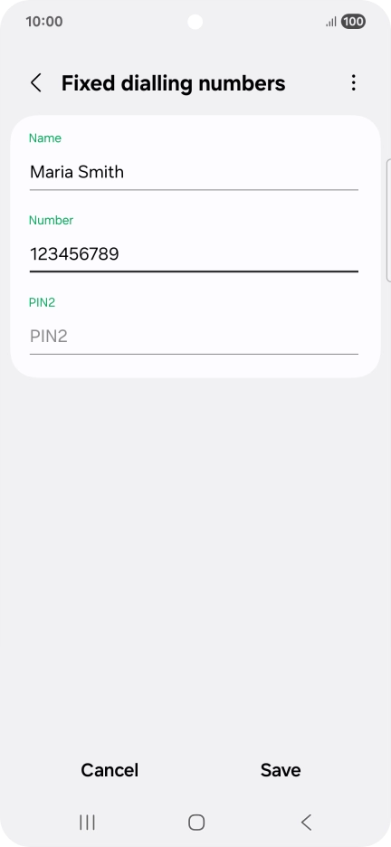 Press PIN2 and key in your PIN2. The default PIN2 is 1111.
