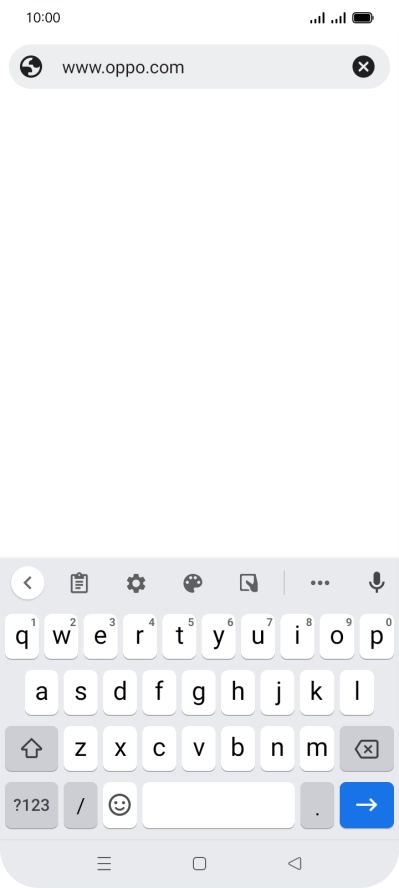 Key in the address of the required web page and press arrow right.