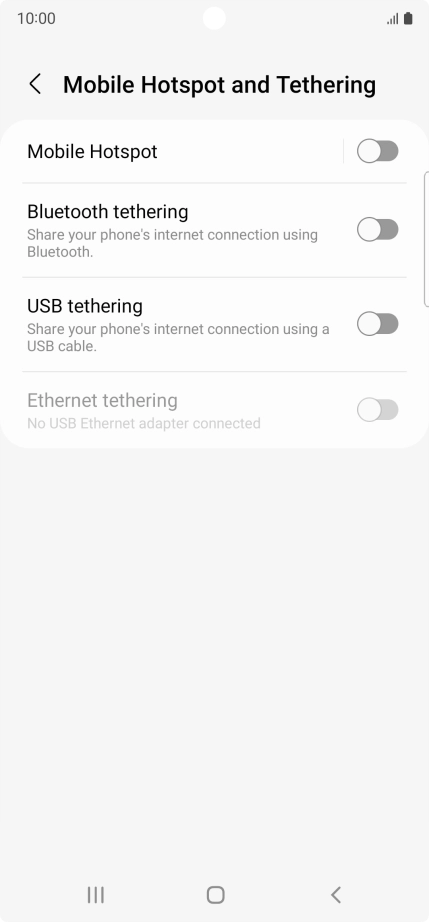 Press Mobile Hotspot. Press Mobile Hotspot.