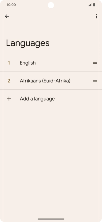 To select the new language as the default language, press the move icon next to the required language and drag it to the top of the list. To select the new language as the default language, press the move icon next to the required language and drag it to the top of the list.