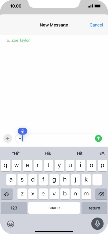 Press the microphone icon to end dictation.