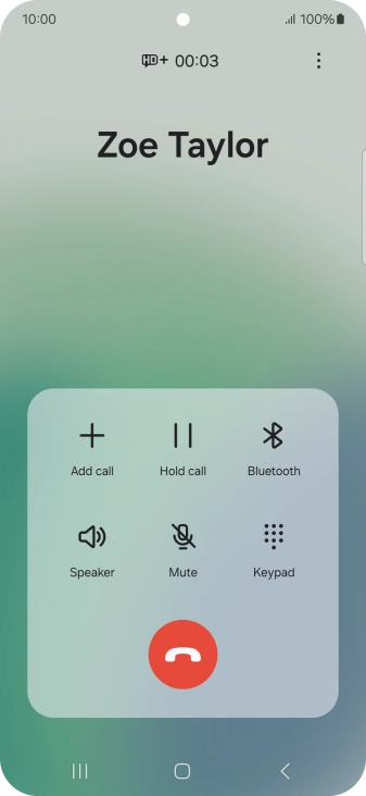 Press the end call icon.