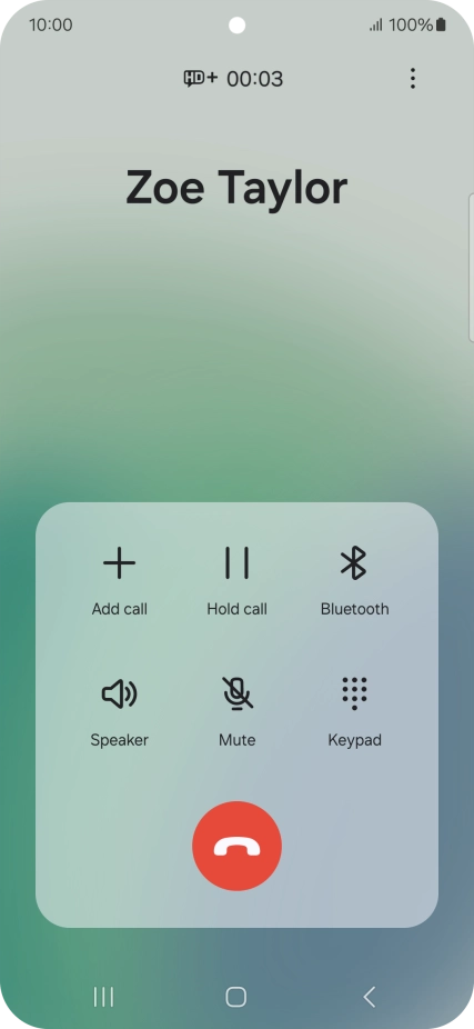Press the end call icon.