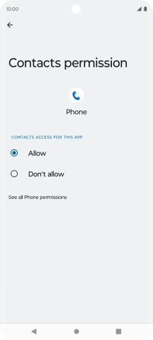 Press the required setting.