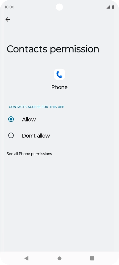 Press the required setting.
