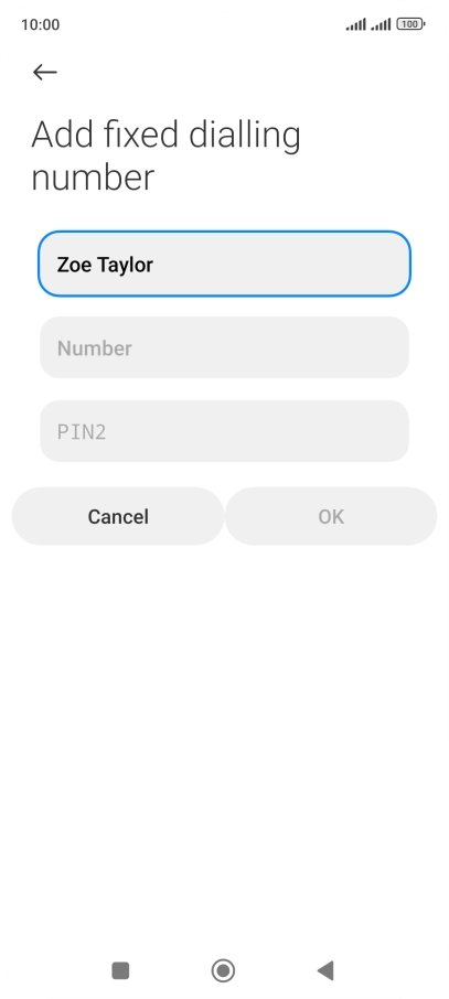 Press Number and key in the required phone number.