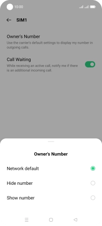 Press Show number to turn on caller identification.