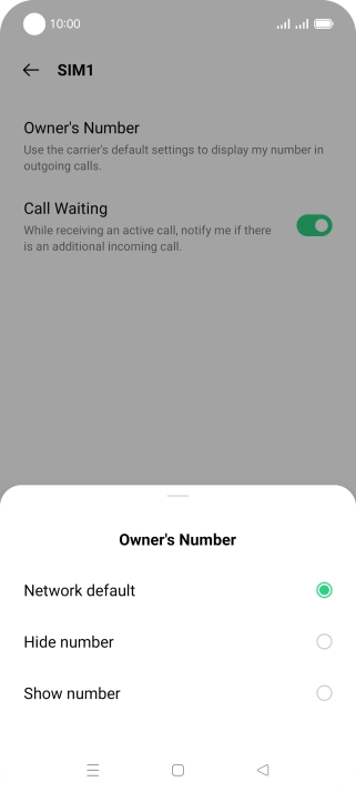 Press Show number to turn on caller identification.