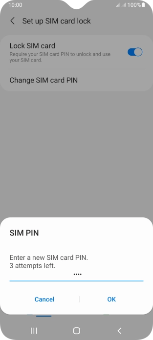 Key in a new four-digit PIN and press OK.