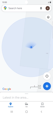 Press the search field and key in the required destination.