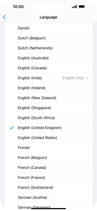 Press the required language. Press the required language.