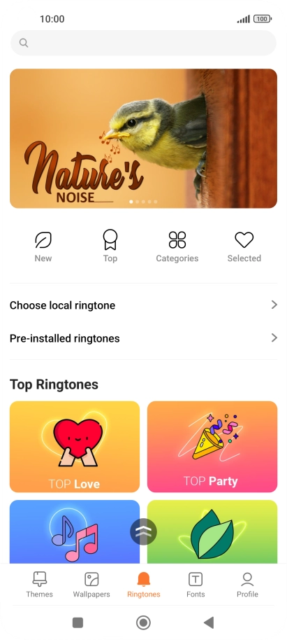 Press Choose local ringtone.