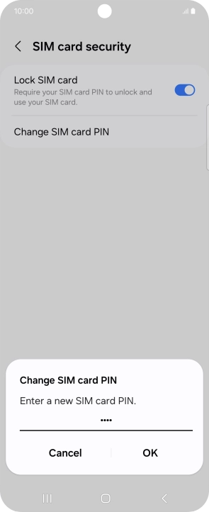 Key in a new four-digit PIN and press OK.