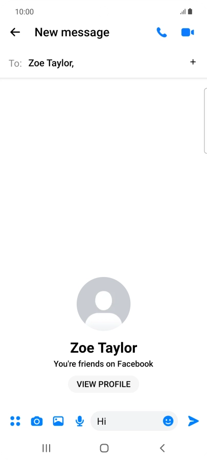 Write the required message and press the send icon.
