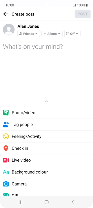 Press the text input field and key in the required text.